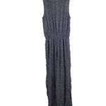 Lands' End  Womens Sleeveless Jumpsuit Size 10‎ Blue White Floral Romper Wide Leg Photo 2