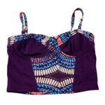 Silence + Noise MD Purple Tribal Bustier Crop Top Photo 0