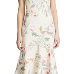 Amanda Uprichard Amanda‎ Uprichard Floral Satin Evalina Ruffled Hem Midi Dress Size Small Photo 0