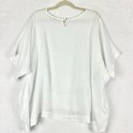 Lands Downunder Linen Top Size XL White Coastal Lagenlook Boxy Vacation Beach Photo 1
