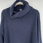 Aerie Sweater Womens Medium Blue Cowl Neck Pullover Chunky Knit Photo 1