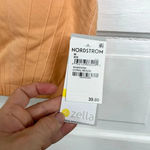 Zella Women's Medium Orange Coral Beads Seamless Sports Bra Racerback Padded Photo 6