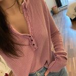 Free People NWT Waffle Knit Henley Photo 1
