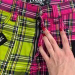 Tripp NYC pink green plaid split pants bondage suspended unisex straight leg Photo 3