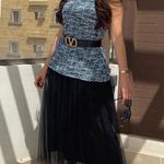 ZARA NWT BLUE AND WHITE TWEED KNIT TOP Photo 7