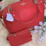 Coach  Pebbled Cardinal Leather Kelsey Handbag Photo 0