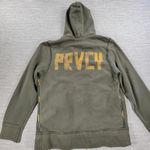 VTG Prvcy CA Full Zip Hoodie Jacket Womens Large Green Yellow Distressed Thick Photo 2