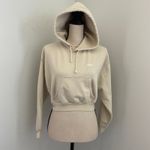 Levi's Cropped Hoodie Sweatshirt XS Cream Pullover 90s Athleisure Sporty Hipster Photo 2