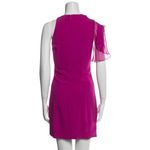 Cushnie et Ochs One Shoulder Cutout Frill Magenta Cocktail Mini Dress Photo 2