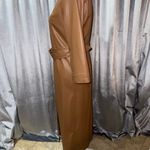 ZARA Tan Faux Leather Dress Photo 4