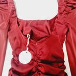 MORE TO COME Blaire Mini Dress in Wine Small Red Photo 8