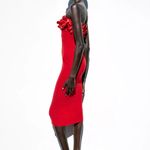 ZARA  Red Strapless midi fitted bodycon Dress evening wedding party  Photo 8