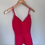 Mikey & Joey  Spaghetti Strap Peplum Hem Tank Top Cherry Hot Red Small Photo 3