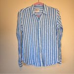 Rails  Blue White Striped Linen Blend Button Down Shirt Womens S Lightweight Top Photo 4
