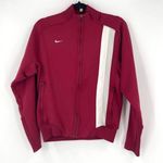 Nike Vintage‎  Women's Long Sleeve Full Zip Track Jacket Burgundy White Medium Photo 0