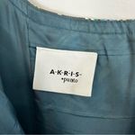 Akris Punto 100% Silk Chevron Blue/Brown Sleevless A-line Midi Dress Size 10 Photo 5