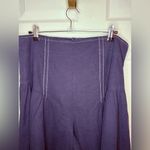 Anthropologie  Navy Linen Extended Waist Pants Wide Leg Culotte Ankle Pant 14 NWT Photo 5