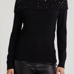 Nordstrom Sofia Cashmere Cowl Neck Sequins Sweater Black Size L Photo 0
