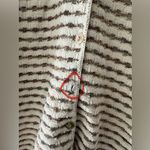 American Vintage Vintage Reba Rose Adorable Knit Sweater Button Cardigan Cream Brown Stripe Photo 7