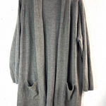 Rebecca Malone  2X Knit Open Front Long Pocketed Gray Cardigan Sweater Photo 0