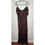 L'Agence  Kenna Silk Gown Black Red Roses Sz 12 Gothic Romance Photo 3