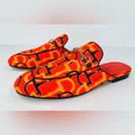 Gucci  Princetown Horsebit Logo Orange Fabric Flat Loafer Mules Size EU 38.5 Photo 10