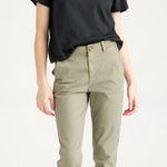Quince NWT  Stretch Cotton Twill Girlfriend Chino Pants Size 28 Olive Green Photo 0