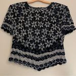Papell Boutique Vintage Floral Beaded Evening Top Size L Photo 0