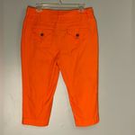 Caribbean Joe Bright Orange Ribbed Cotton Summer Beach Resort Festival Capri Pants Photo 1