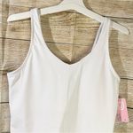 PoshDivah padded white workout tank top women’s Size XLarge Photo 2