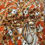 Retro Floral Orange and Brown Bikini Set Size L Photo 3