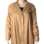 Vintage Tres Elle Womens Full Length Trench Coat Jacket Tan Brown Size 9 10 Photo 2