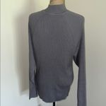 Ashley Stewart  Gray Turtleneck Sweater with Front Square Cut-Out Photo 6