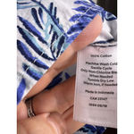 Talbots Blue Botanical Print Cotton Shirt Women’s Small Reversible Cuff Dot Deta Photo 3