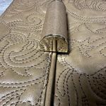 BCBGMAXAZRIA  Brown Embossed Clutch on Chain Photo 9