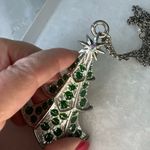 Vintage Christopher Radko Shiney Brite silver tree ornament necklace. Photo 3