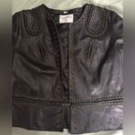 Pamela McCoy Black Leather Jacket with Eyelet Accents Size‎ Medium EUC Photo 4