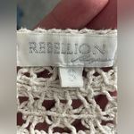 Rebellion Again Y2K Stud Details Chic Crochet Lace Crop Cream Top‎ Size S Photo 2