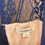 Francesca’s Lace High Neck Sheer Panel Dress Blue‎ Nude Medium Blue Photo 2