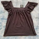 Chaser Black Flutter Sleeve Square Neck Tee Medium Photo 4