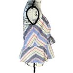 NWT Parker New York Striped Linen Bow Front Peplum Top Multicolored Large Photo 6