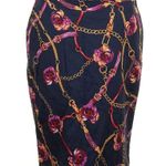 Charter Club Classic Navy Floral Equestrian Belt Pencil Skirt Women’s Size 16 Photo 0