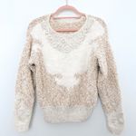 VTG Womens Sweater Size L Cream Knit Textured Cottage Cozy Slouchy Heavyknit 90s Tan Size L Photo 0