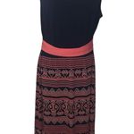 Enfocus Studio Sleeveless Maxi Dress Tie Waist Navy Blue Coral with head scarf Photo 0