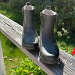 Lucky Brand  olive green lined Chelsea rubber rain boots Photo 1