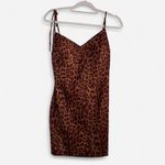 LPA  Brown Cheetah Leopard Print Mini Dress Sweetheart Pleat animal print M Photo 1