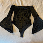 Rolla Coster Black Velvet Bell Sleeve Bodysuit Photo 0