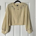 Wild Fable Cable Knit Flower Appliqué Sweater - Size M Photo 0