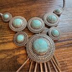 Lucky Brand  Turquoise Silver Tone Statement Necklace Photo 1