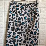 Donna Degnan animal print turquoise pencil skirt Women's Size 8 Black Photo 2